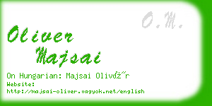 oliver majsai business card